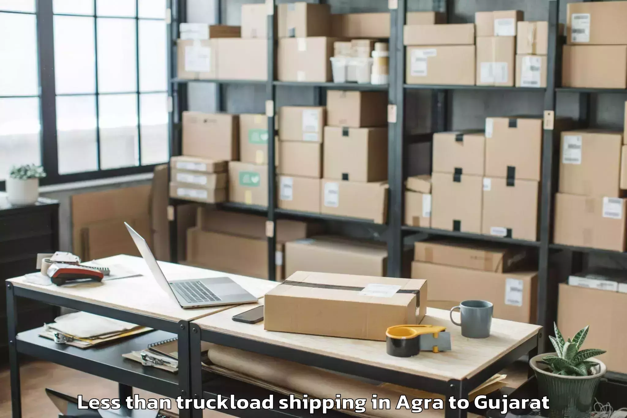 Easy Agra to Khambha Less Than Truckload Shipping Booking